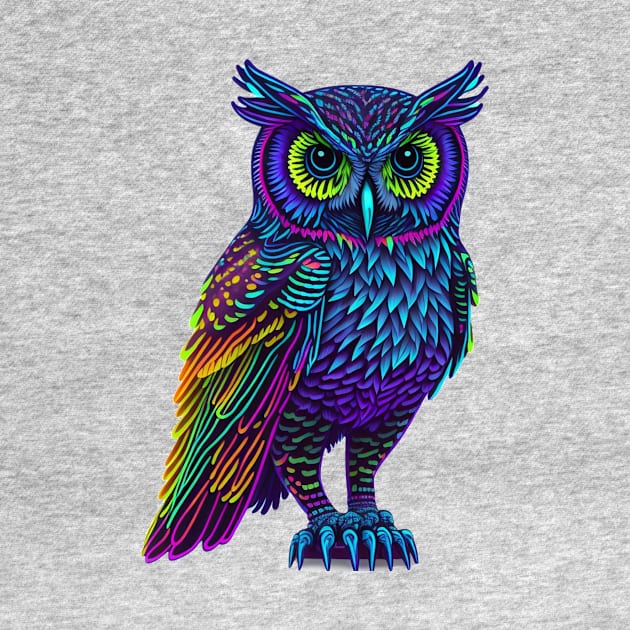 Holographic colorful cute Owl by halazidan